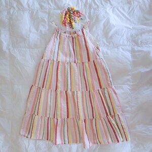 Gymboree Fairytale Forest Striped Dress & Hair Elastic Set 8